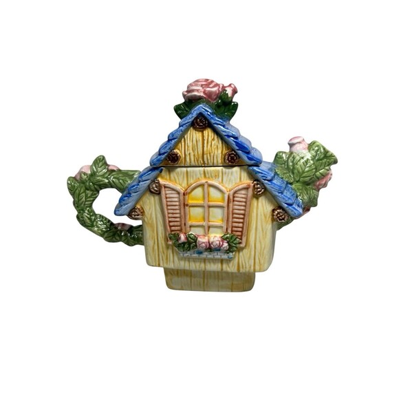 Mini Teapot Floral Bird House Ceramic Unique Spring Summer - Picture 6 of 14
